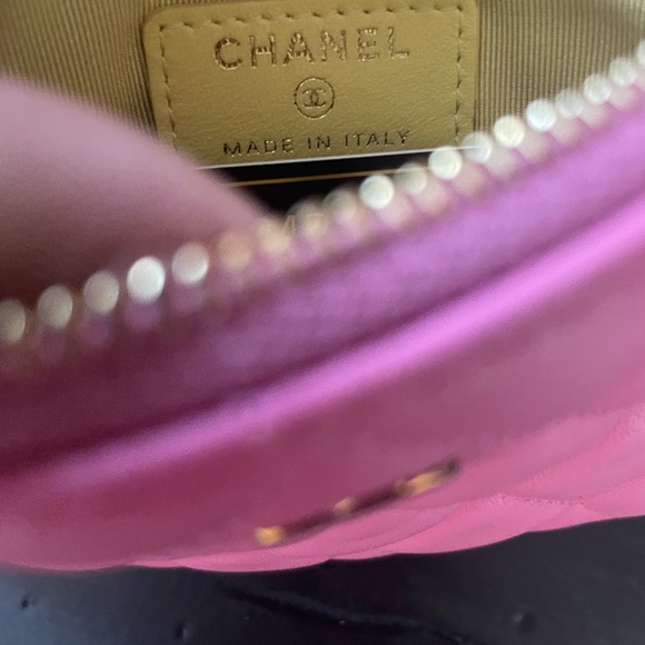 New Chanel Mini O Case Pink Yellow Lambskin w Rainbow Hardware 21C - Picture 7 of 11
